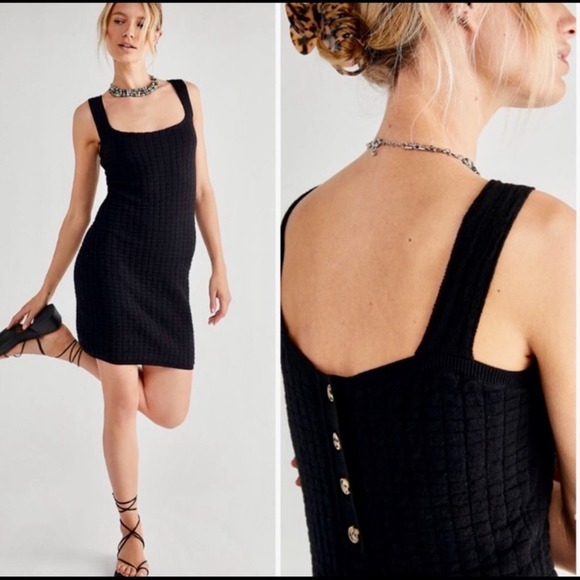 Free People Revolve Black Knit Dress - Picture 2 of 12